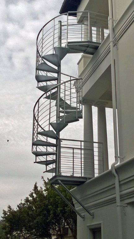 Galvanized steel spiral staircase, Cape Town