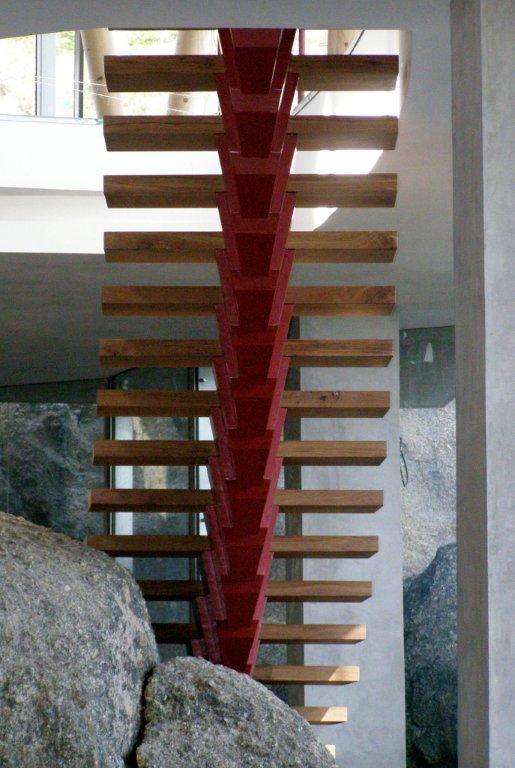 Steel spiral staircase with French oak treads, Cape Town